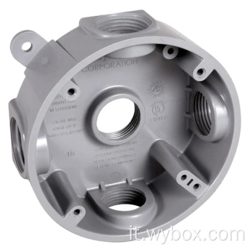 Grigio Hubbell-TayMac PRB57550GY Scatola di giunzione resistente alle intemperie, cablaggio per circuito derivato rotondo da 4&quot; Prese non metalliche Scatola portalampada